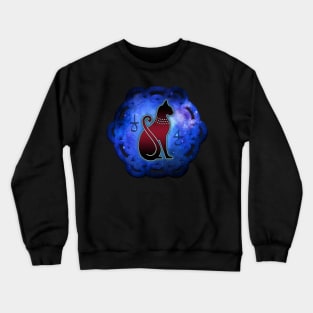 Cosmic Flower Of Life Egyptian Cat Magic Crewneck Sweatshirt